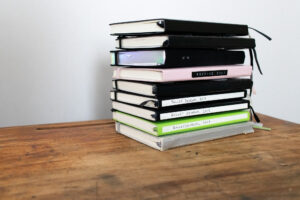 Stack of bullet journals